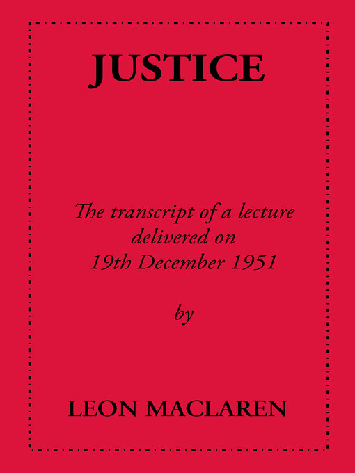 Title details for Justice by Leon Maclaren - Available